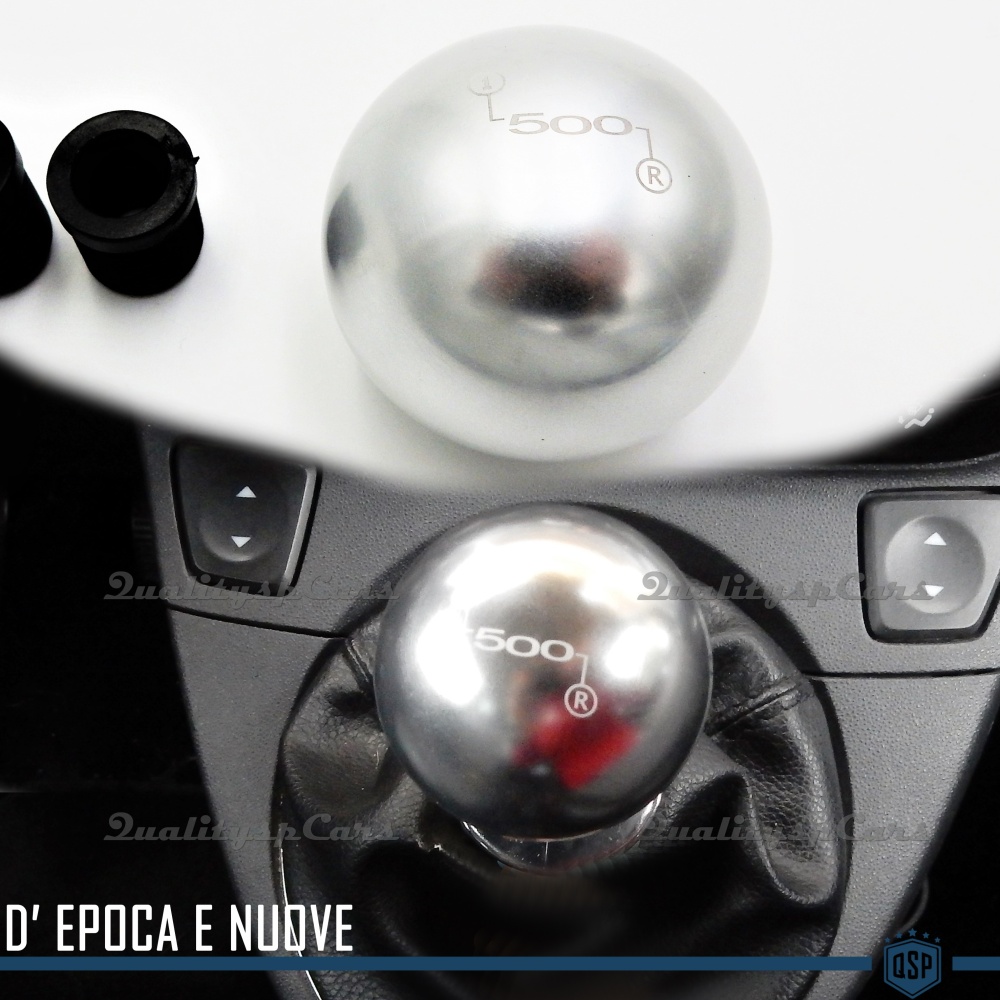 Pomo Palanca de Cambio GRIS PLATA para FIAT 500 Nueva y Antigua Universal en Acero Inoxidable Anotizado Pomo Palanca de Cambio GRIS PLATA para FIAT 500 Nueva y Antigua Universal en Acero Inoxidable Anotizado