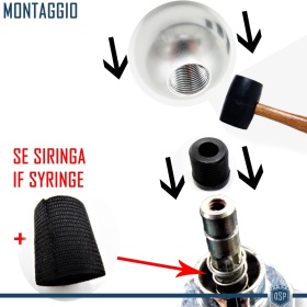 Pomo Palanca de Cambio GRIS PLATA para FIAT 500 Nueva y Antigua Universal en Acero Inoxidable Anotizado