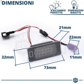 2 Luces de Matricula LED para Audi CANBUS 18 LED 6.500K BLANCO FRIO Plug & Play
