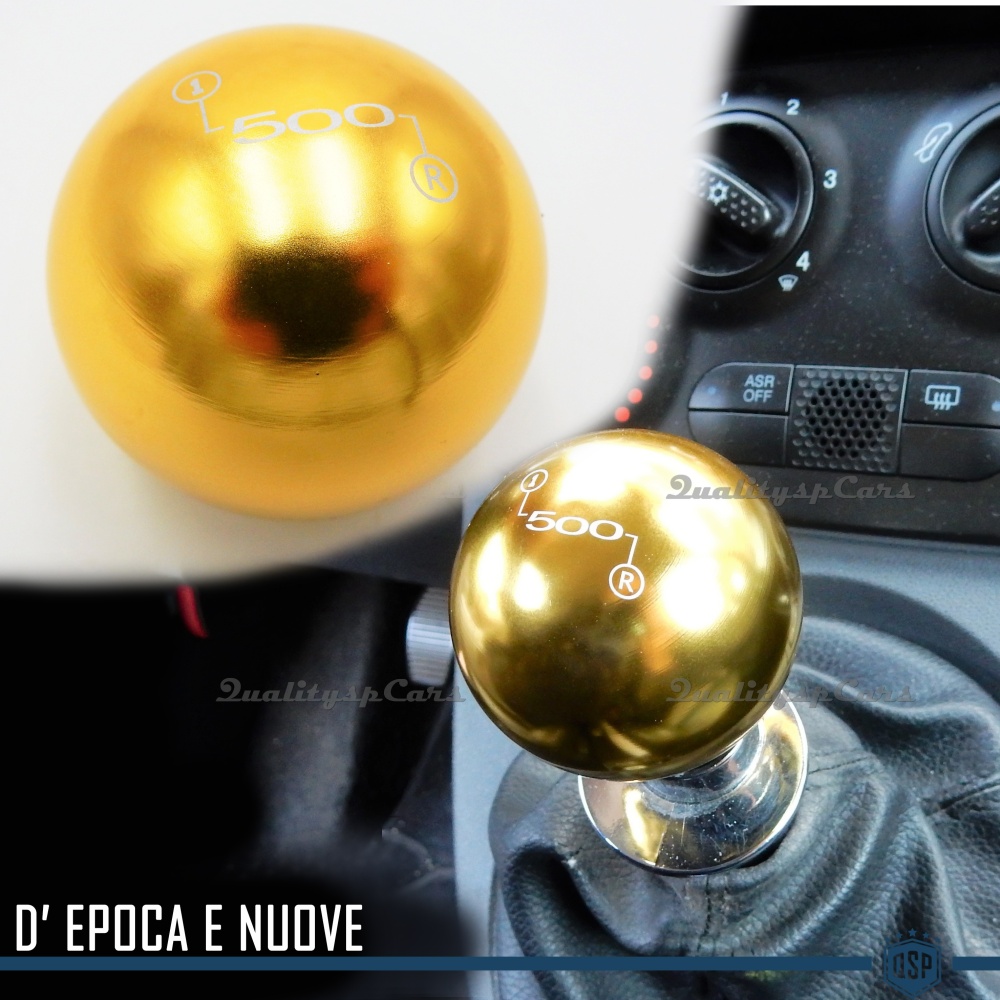 Pomo Palanca de Cambio DORARDO para FIAT 500 Nueva y Antigua Universal en Acero Inoxidable Anotizado Pomo Palanca de Cambio DORARDO para FIAT 500 Nueva y Antigua Universal en Acero Inoxidable Anotizado