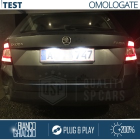 2 License Plate FULL LED for Skoda 100% CANBUS NO ERROR 18 LEDS 6.500K White ICE Plug & Play