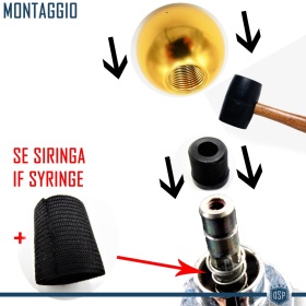 Pomo Palanca de Cambio DORARDO para FIAT 500 Nueva y Antigua Universal en Acero Inoxidable Anotizado