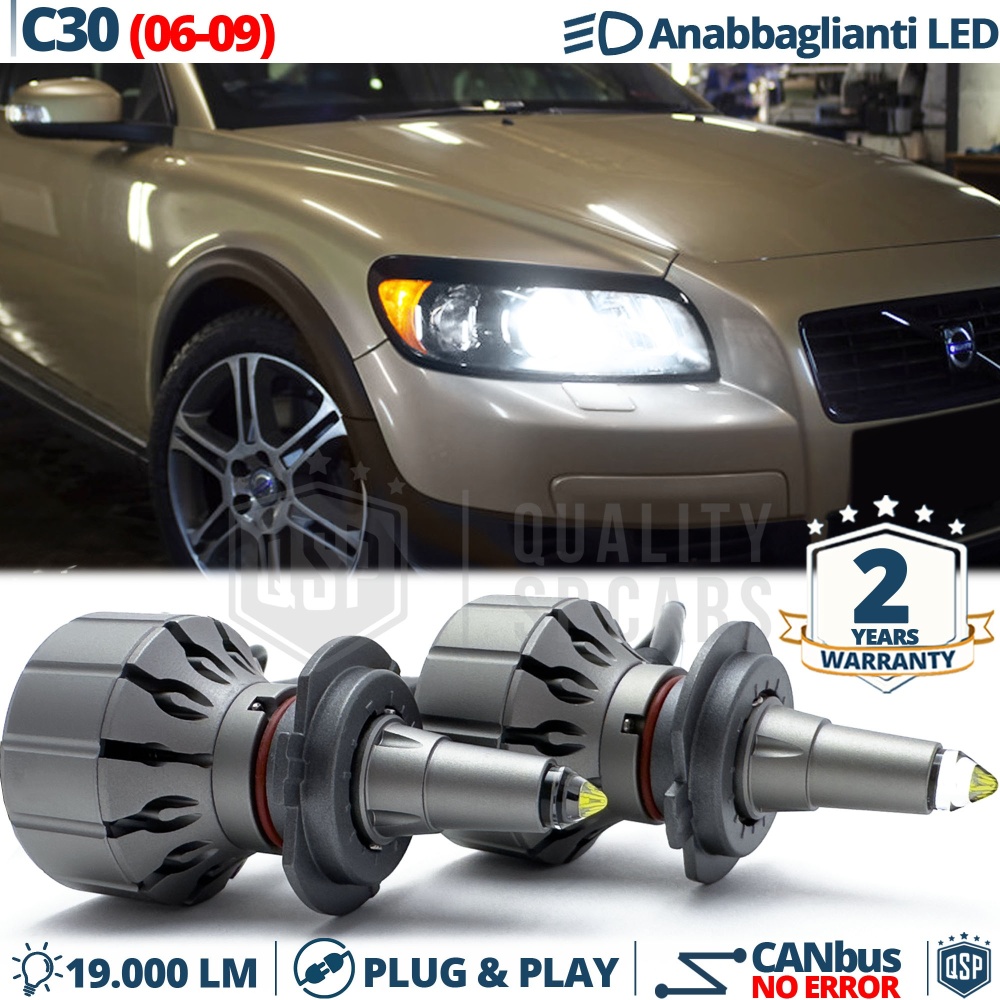 Kit Full LED H7 Per Volvo C30 Luci Anabbaglianti LED Bianco Potente CANbus | 6000K 19000LM
