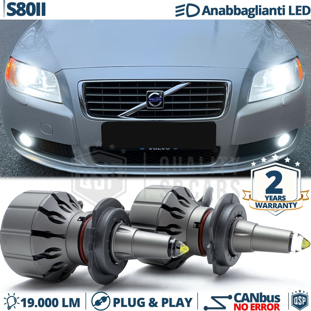 Kit LED H7 para Volvo S80 II Luces de Cruce | Bombillas LED CANbus Blanco Frío | 6000K 19000LM