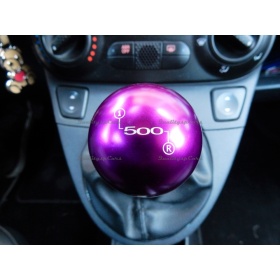 Pomo Palanca de Cambio PÚRPURA para FIAT 500 Nueva y Antigua Universal en Acero Inoxidable Anotizado