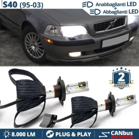 Kit LED H4 para Volvo S40 1 94-05 Luces de Cruce + Carretera | 6500K 8000LM CANbus