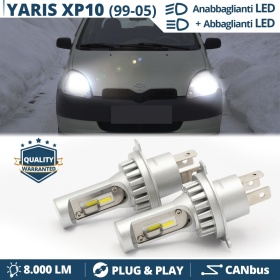 Kit Led H4 para Toyota Yaris XP10 (99-05) Luces de Cruce + Carretera | 6500k 8000LM | Plug & Play