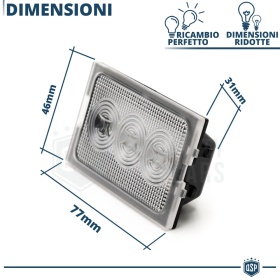 2 Plafones LED Matrícula para LAND ROVER Discovery 4 (09-16) | Canbus, Plug & Play | 6.500K Blanco