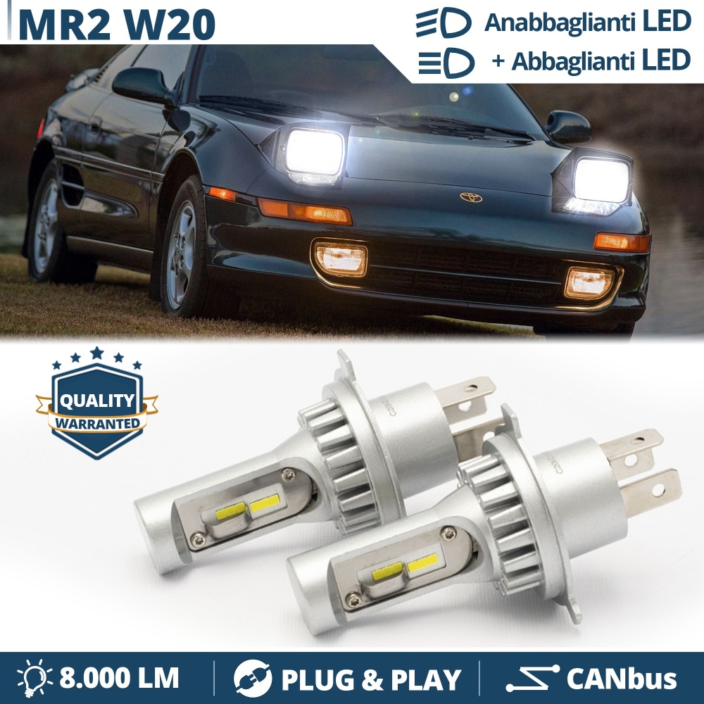 Kit Led H4 para Toyota MR2 W20 (89-2000) Luces de Cruce + Carretera | 6500k 8000LM | Plug & Play Kit Led H4 para Toyota MR2 W20 (89-2000) Luces de Cruce + Carretera | 6500k 8000LM | Plug & Play