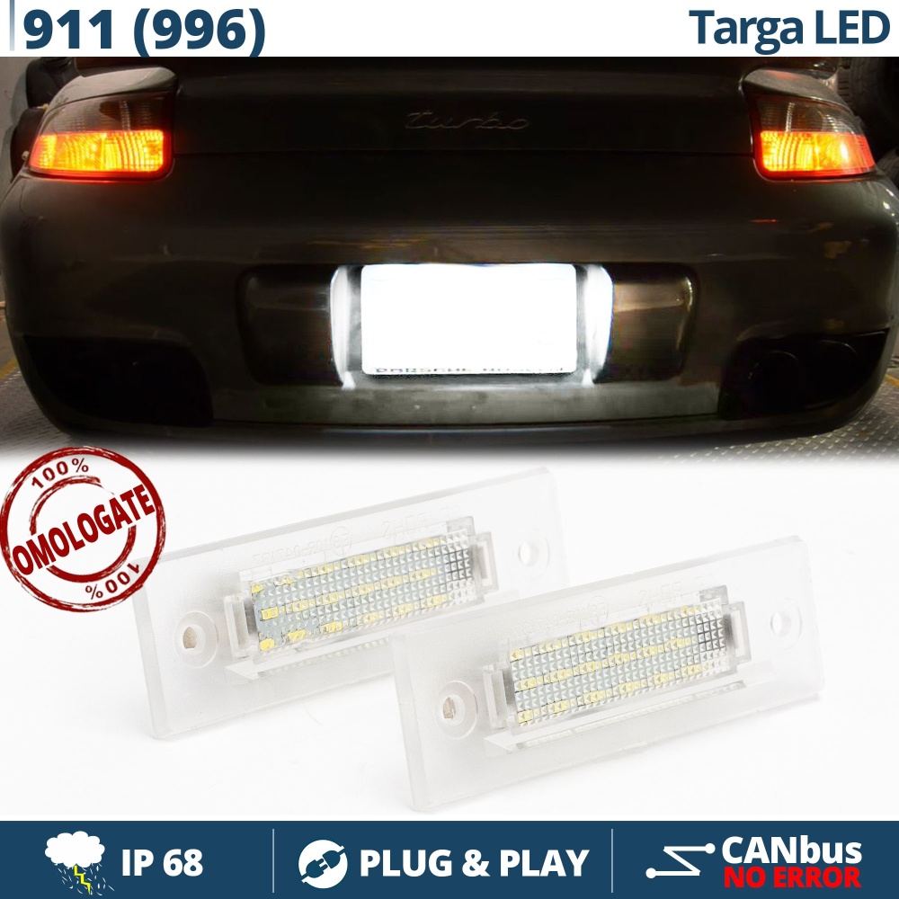 2 Plafones LED Matrícula para PORSCHE 911 (996) 97-05 | Canbus, Plug & Play | 6.500K Blanco Frío