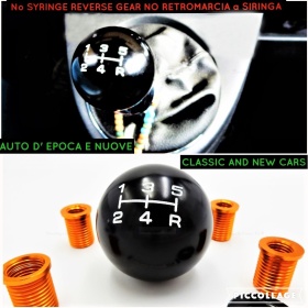 Pomo Palanca de Cambio 5 VELOCIDADES NEGRO para Coches Nueva y Antigua Universal en Acero Inoxidable Anotizado
