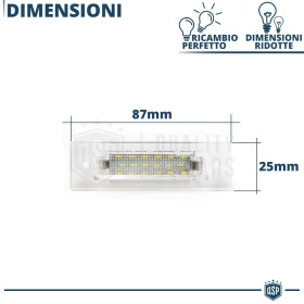 Placchette Luci Targa LED per PORSCHE BOXSTER (986) 96-04 | CANbus, Plug & Play | 6.500K Ghiaccio