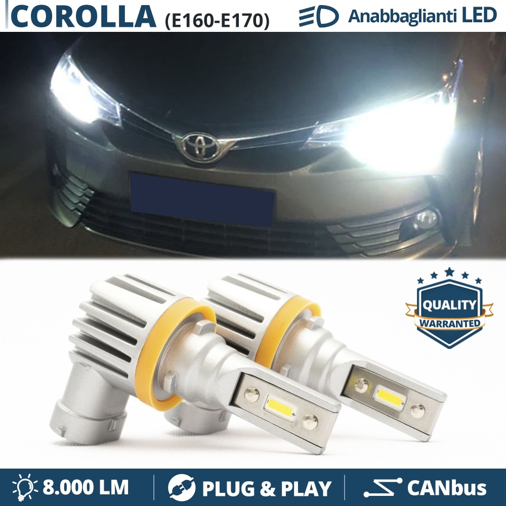 Luces de Cruce LED H11 para Toyota Corolla E160-E170 (2013-) | Bombillas Led CANbus Luz Potente Blanca 6500K 8000LM Luces de Cruce LED H11 para Toyota Corolla E160-E170 (2013-) | Bombillas Led CANbus Luz Potente Blanca 6500K 8000LM