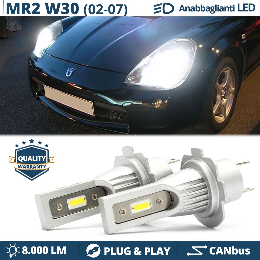 Luces de Cruce LED H7 para Toyota MR2 W30 Facelift (02-07) | Bombillas Led CANbus Luz Potente Blanca 6500K 8000LM Luces de Cruce LED H7 para Toyota MR2 W30 Facelift (02-07) | Bombillas Led CANbus Luz Potente Blanca 6500K 8000LM