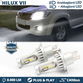 Kit Led H4 para Toyota Hilux VII (04-15) Luces de Cruce + Carretera | 6500k 8000LM | Plug & Play