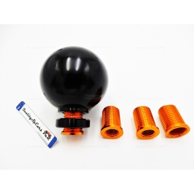 Pomo Palanca de Cambio 5 VELOCIDADES NEGRO para Coches Nueva y Antigua Universal en Acero Inoxidable Anotizado