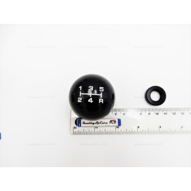 Pomo Palanca de Cambio 5 VELOCIDADES NEGRO para Coches Nueva y Antigua Universal en Acero Inoxidable Anotizado