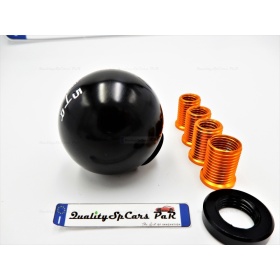 Pomo Palanca de Cambio 5 VELOCIDADES NEGRO para Coches Nueva y Antigua Universal en Acero Inoxidable Anotizado