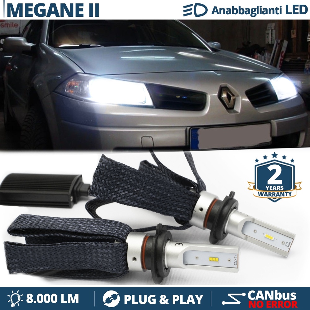 Kit LED H7 para Renault MEGANE 2 Luces de Cruce CANbus | 6500K Blanco Frío 8000LM