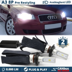 Kit LED H7 para Audi A3 8P 03-08 Luces de Cruce CANbus | 6500K Blanco Frío 8000LM