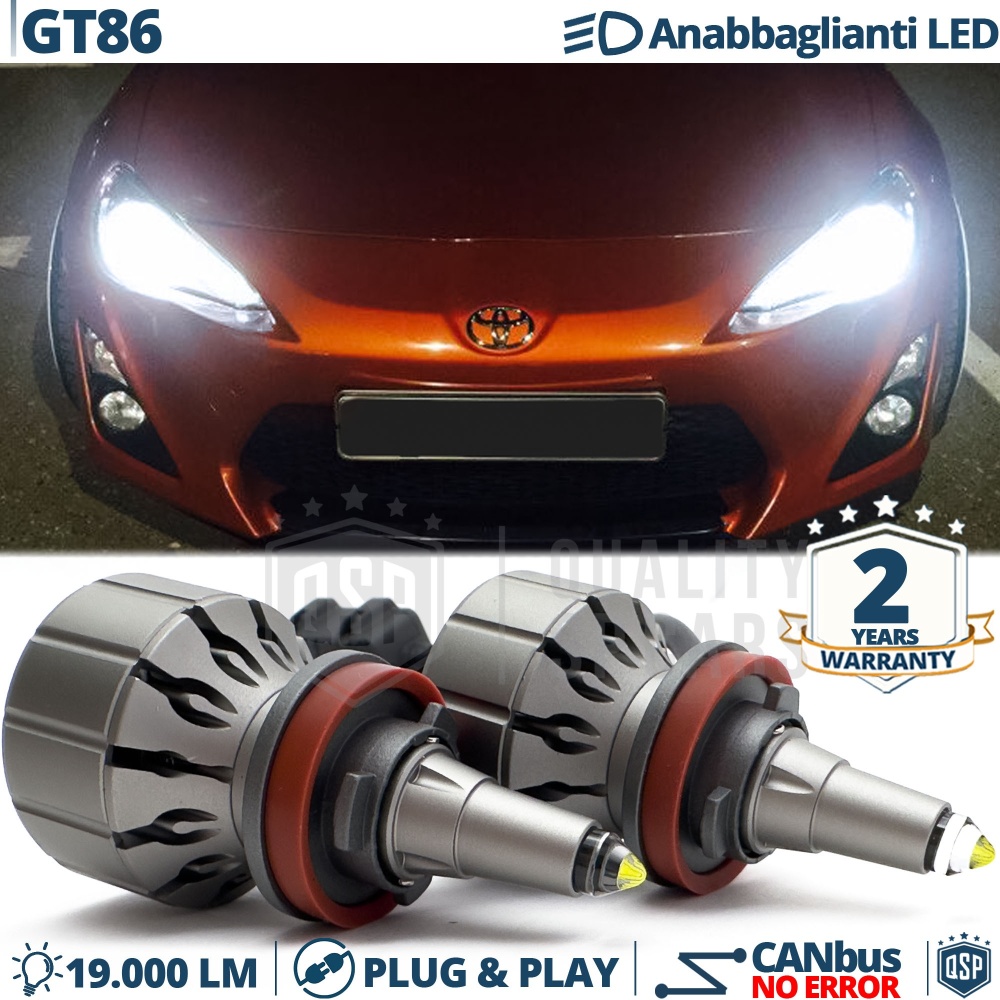 Kit LED H11 para Toyota GT86 Luces de Cruce | Bombillas LED CANbus Blanco Frío | 6000K 19000LM
