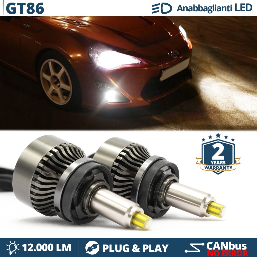 Luces de Cruce LED para Toyota GT86 (2012-) | Bombillas LED H11 Canbus | Luz Blanca 360° 6500K 12000 Lúmenes