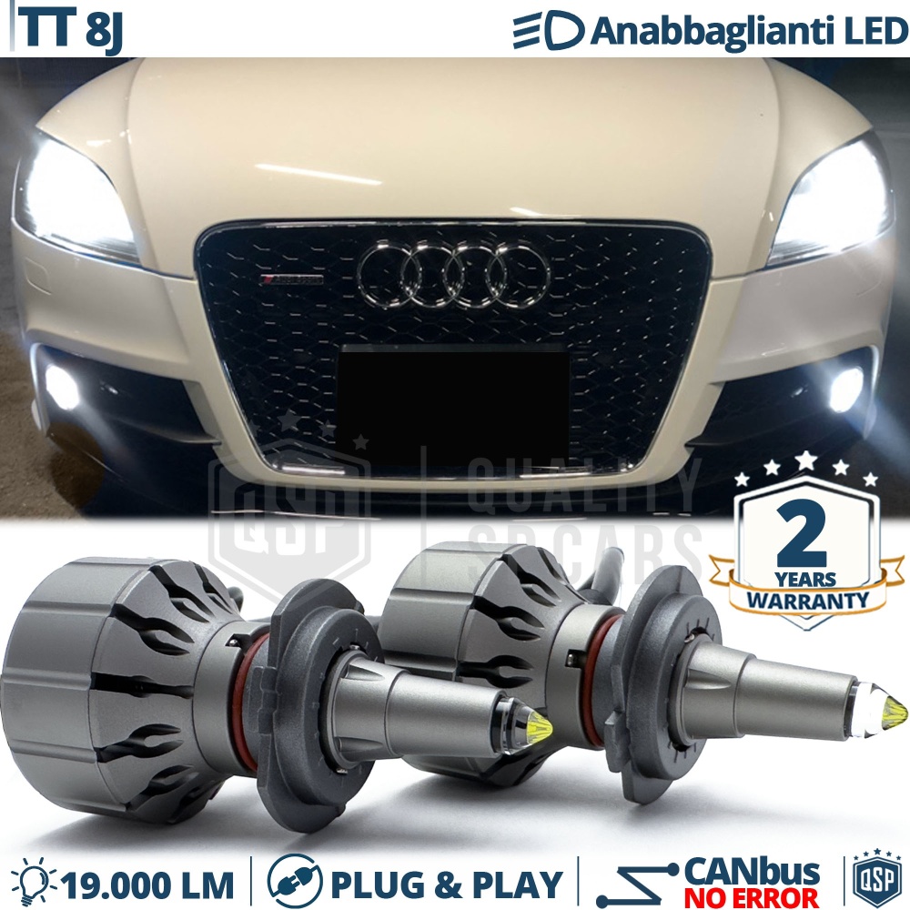 Kit LED H7 para Audi TT (8J) Luces de Cruce | Bombillas LED CANbus Blanco Frío | 6000K 19000LM