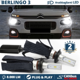 Kit LED H7 para Citroen Berlingo 3 Luces de Cruce CANbus | 6500K Blanco Frío 8000LM