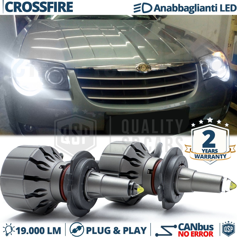 Kit LED H7 para Chrysler Crossfire Luces de Cruce | Bombillas LED CANbus Blanco Frío | 6000K 19000LM