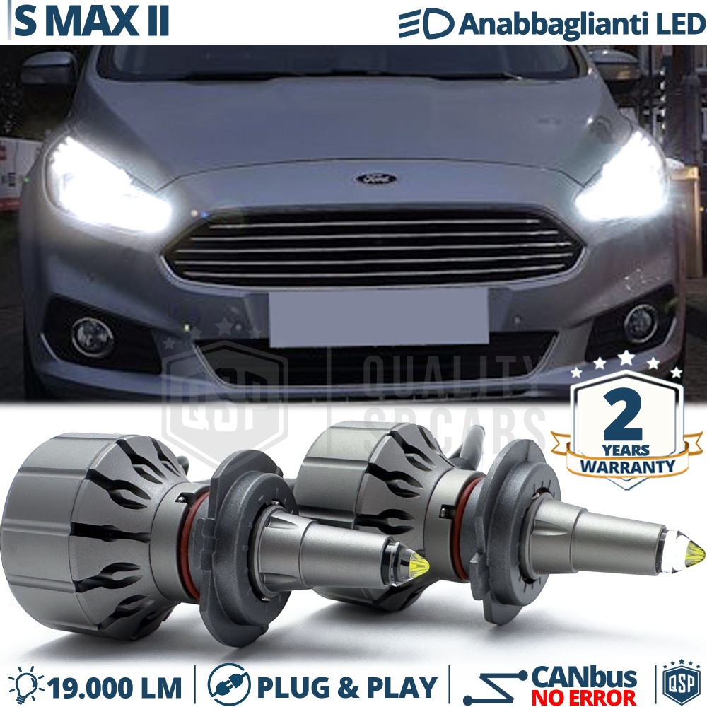 Kit LED H7 para Ford S-Max 2 Luces de Cruce | Bombillas LED CANbus Blanco Frío | 6000K 19000LM