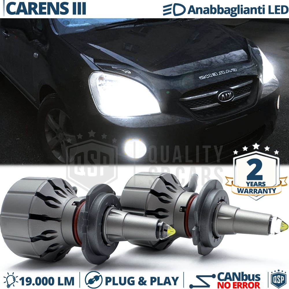 Kit LED H7 para Kia Carens 3 Luces de Cruce | Bombillas LED CANbus Blanco Frío | 6000K 19000LM