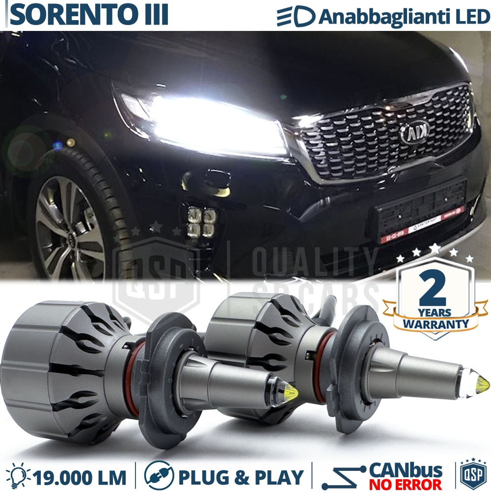 Kit Full LED H7 Per Kia Sorento 3 Luci Anabbaglianti LED Bianco Potente CANbus | 6000K 19000LM