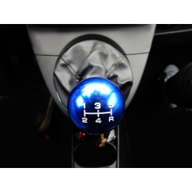 Pomo Palanca de Cambio 5 VELOCIDADES AZUL para Coches Nueva y Antigua Universal en Acero Inoxidable Anotizado