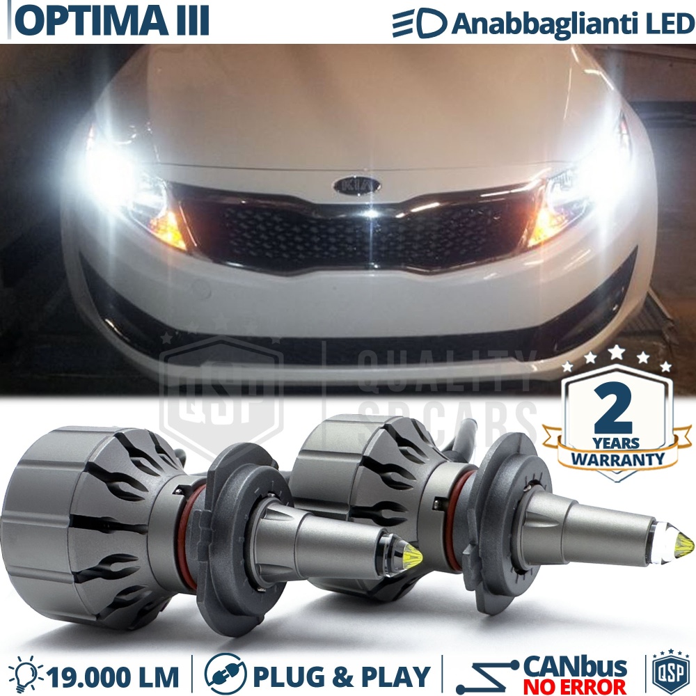 Kit LED H7 para Kia Optima III Luces de Cruce | Bombillas LED CANbus Blanco Frío 6000K 19000LM