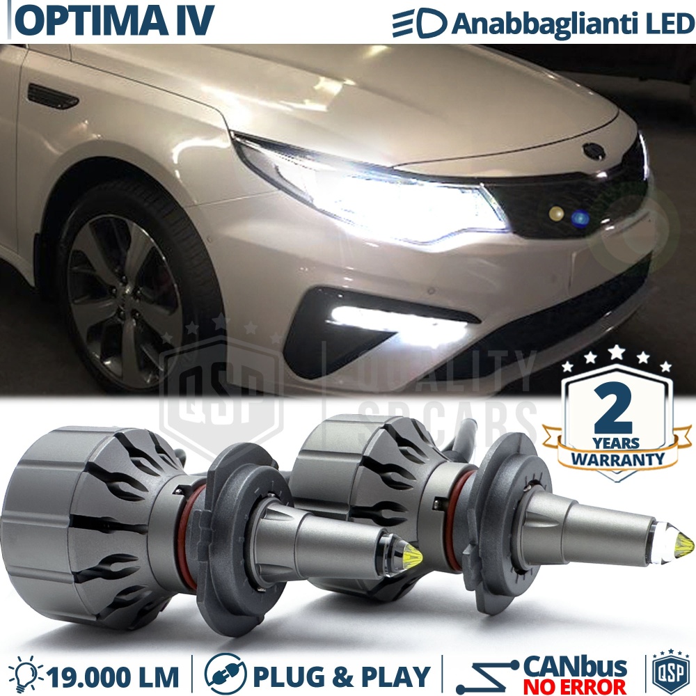 H7 LED Kit für Kia Optima IV Abblendlicht | LED Birnen CANBUS Weiß Eis | 6000K 19000LM