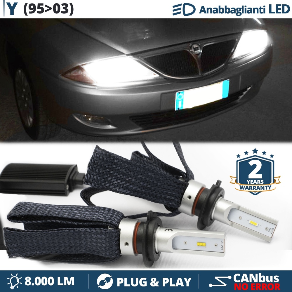 Kit LED H7 para Lancia Y Luces de Cruce CANbus | 6500K Blanco Frío 8000LM