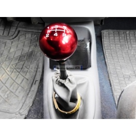 Pomo Palanca de Cambio 5 VELOCIDADES ROJO para Coches Nueva y Antigua Universal en Acero Inoxidable Anotizado