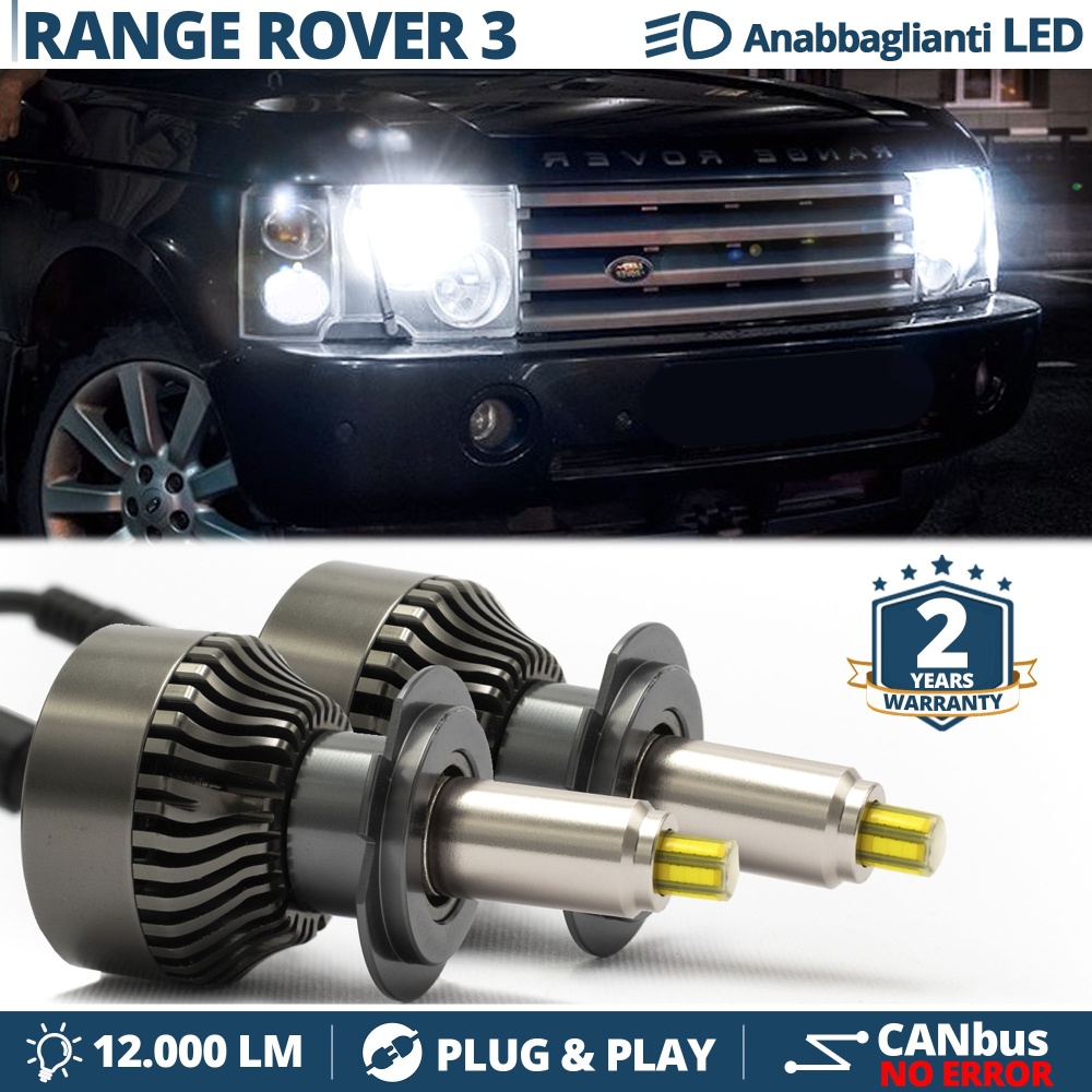 Kit LED H7 para Range Rover 3 Luces de Cruce | Bombillas Led Canbus 6500K 12000LM