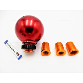 Pomo Palanca de Cambio 5 VELOCIDADES ROJO para Coches Nueva y Antigua Universal en Acero Inoxidable Anotizado