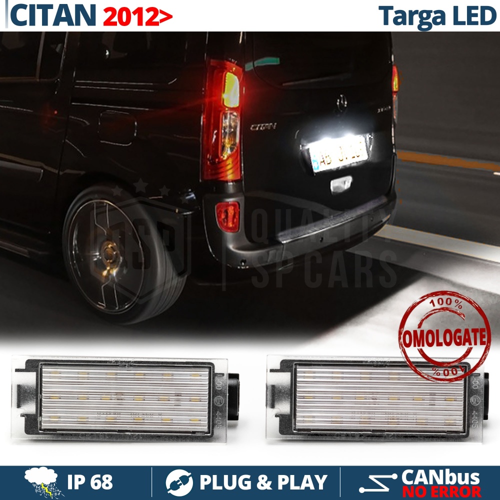 License Plate Light Full LED for Mercedes Citan 18 Leds 6500K Ice White | Canbus Plug & Play
