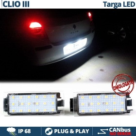 License Plate Light Full LED for Renault Clio 3 18 Leds 6500K Ice White | Canbus Plug & Play