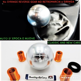 Pomo Palanca de Cambio 5 VELOCIDADES Gris PLATEADO para Coches Nueva y Antigua Universal en Acero Inoxidable Anotizado