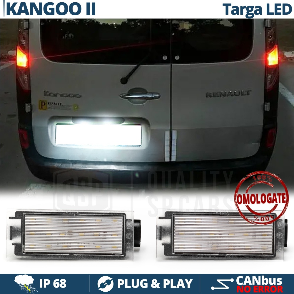 Luces de Matricula LED para Renault Kangoo 2 6500K Blanco Frío | Canbus Plug & Play