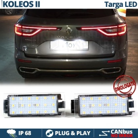 Luces de Matricula LED para Renault Koleos 2 6500K Blanco Frío | Canbus Plug & Play