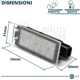 Luces de Matricula LED para Renault Kadjar 6500K Blanco Frío | Canbus Plug & Play