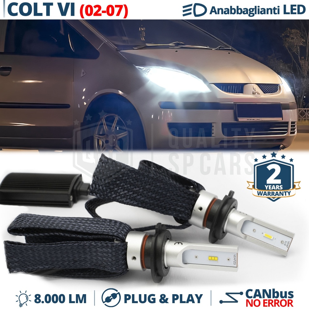 Kit LED H7 para Mitsubishi Colt 6 (02-08) Luces de Cruce CANbus | 6500K Blanco Frío 8000LM