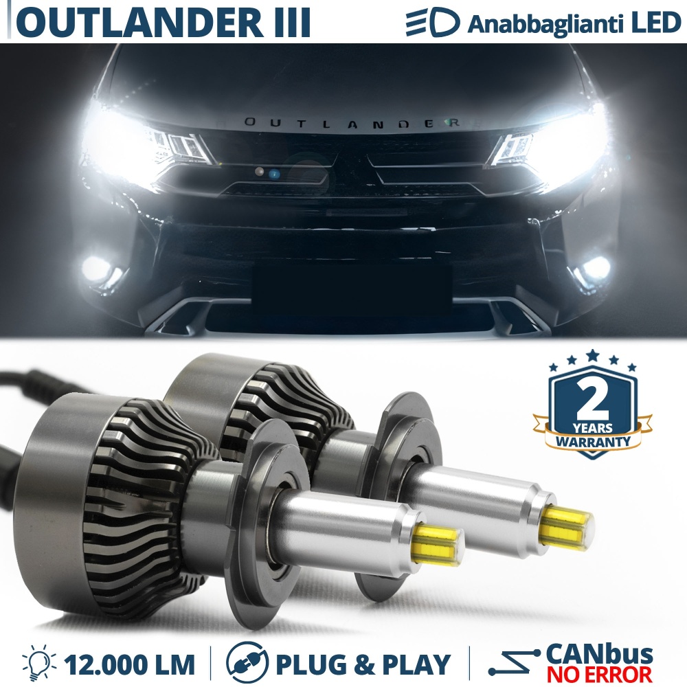 Kit LED H7 para MITSUBISHI OUTLANDER 3 15-21 Luces de Cruce | Bombillas Led Canbus 6500K 12000LM