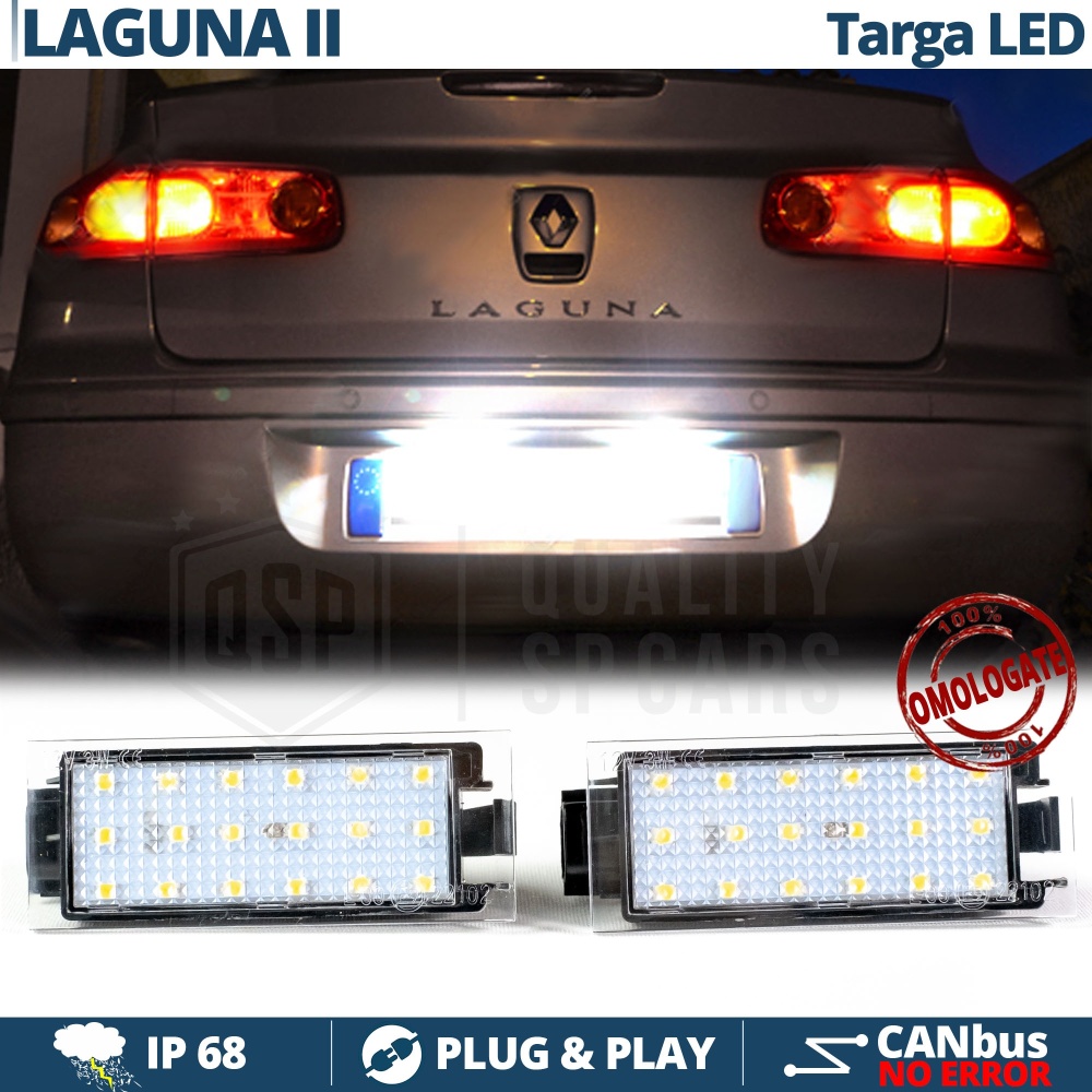 Luces de Matricula LED para Renault Laguna 2 6500K Blanco Frío | Canbus Plug & Play