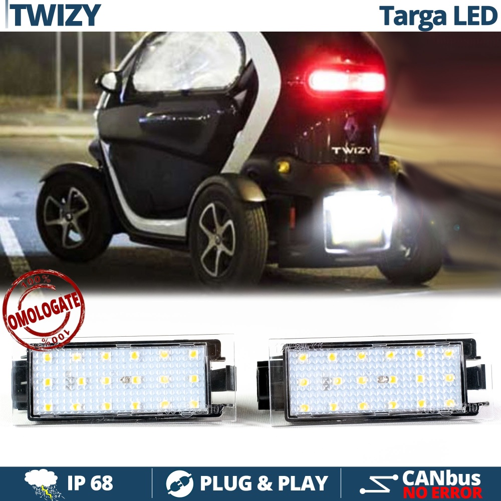 Luces de Matricula LED para Renault Twizy 6500K Blanco Frío | Canbus Plug & Play