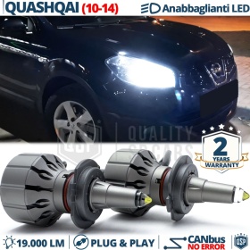 Kit LED H7 para Nissan Qashqai J10 Facelift Luces de Cruce Lenticulares CANbus | 6000K 19000LM